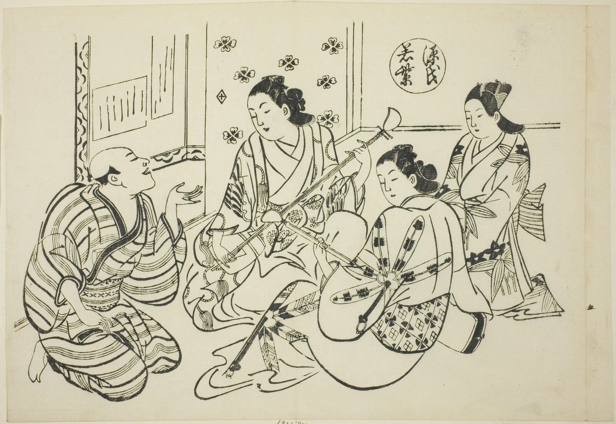 The Waka Murasaki Chapter from "The Tale of Genji" (Genji Waka Murasaki), from a series of Genji parodies 作： 奥村正信