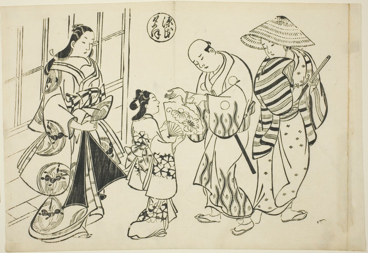 『源氏物語』夕顔の章（源氏夕顔） 源氏パロディシリーズより 作： 奥村正信