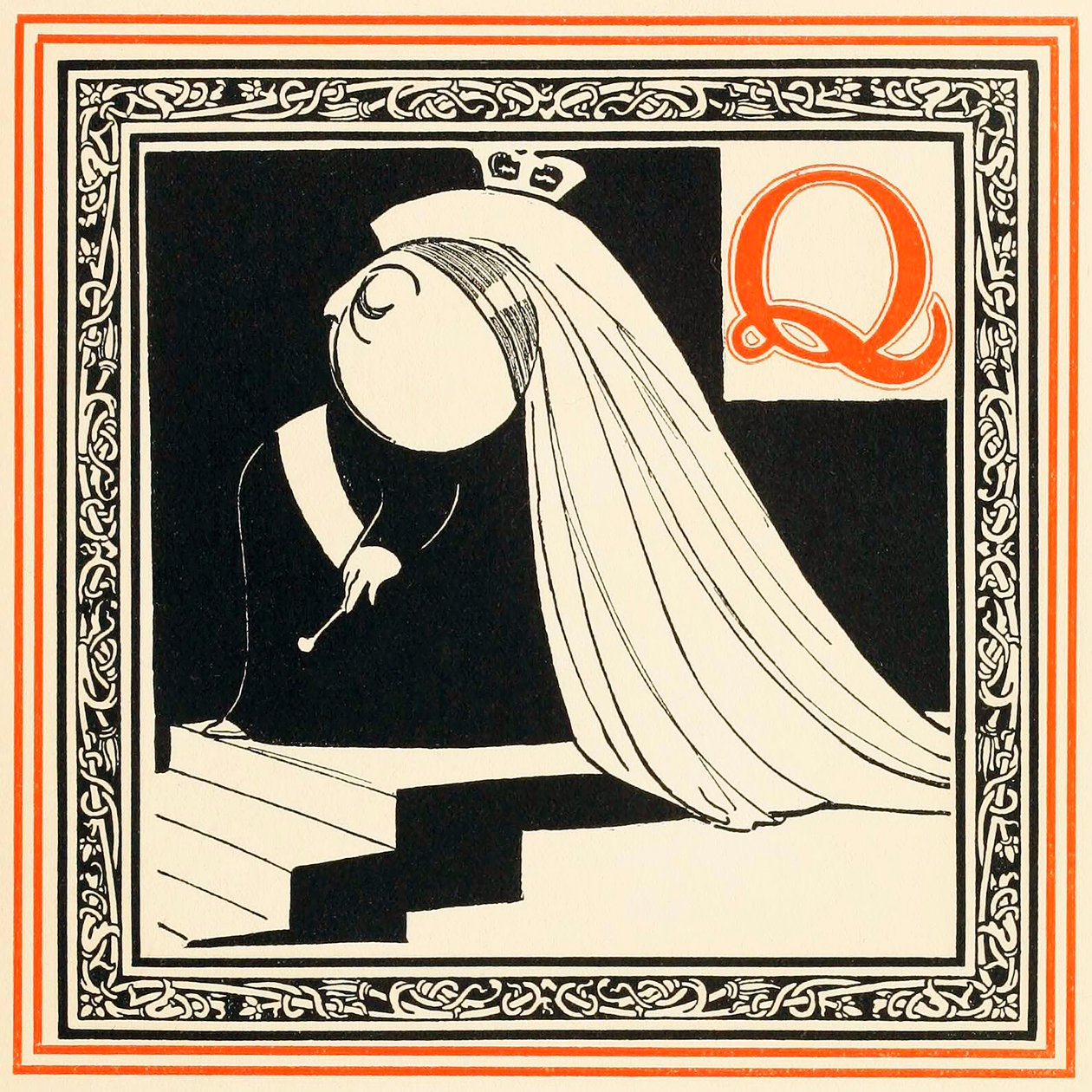 Q は女王であり、非常に高貴で自由です。セレブリティのアルファベット、パブから。 1899年。 作： オリバー・ヘレフォード
