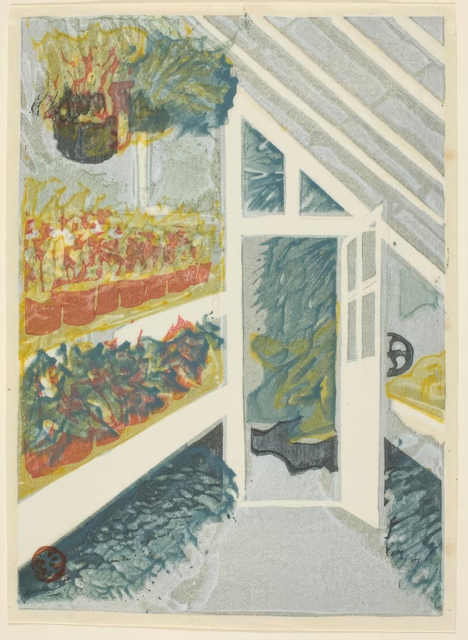 温室「新宿御苑版画」シリーズより 作： 恩地孝四郎