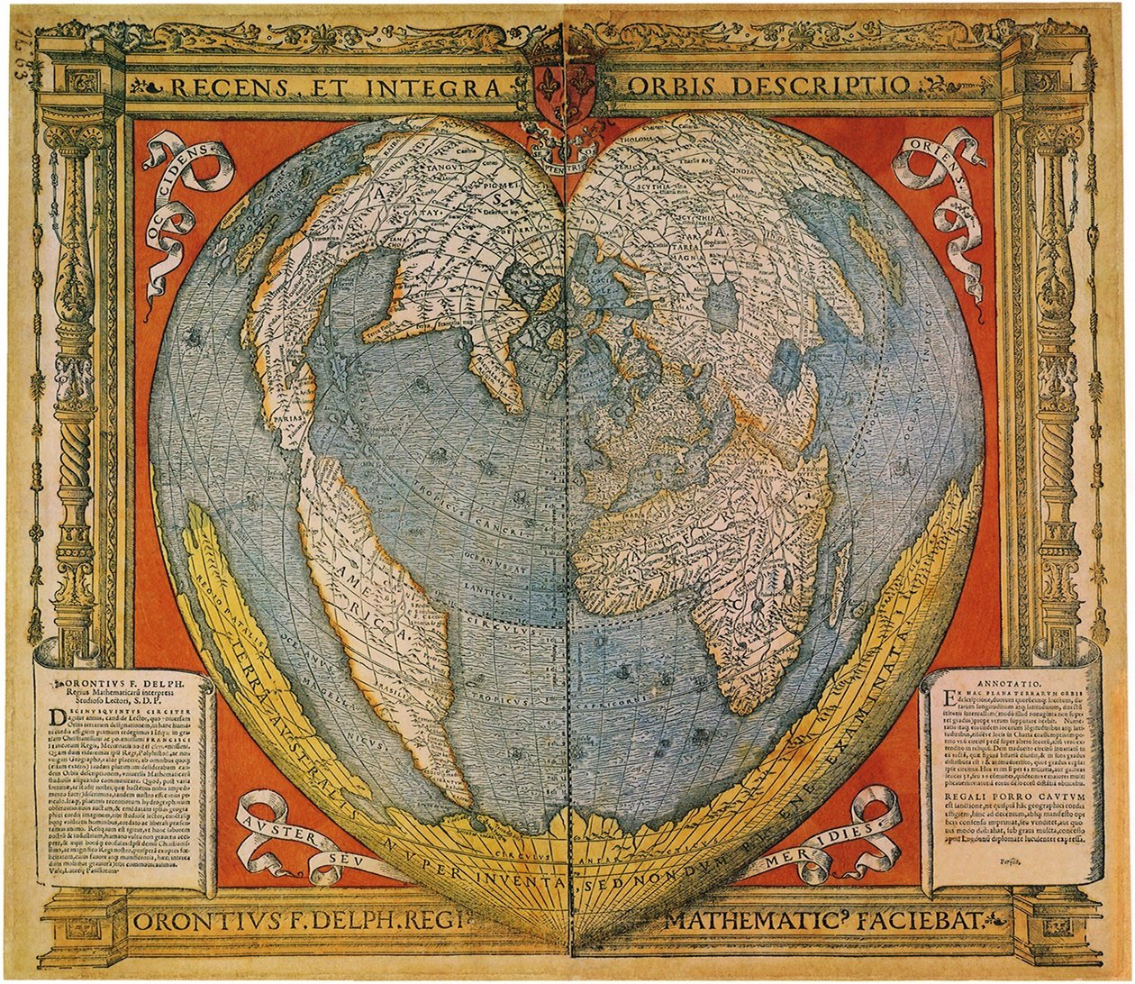 ハート型の世界地図 作： オロンスファイン