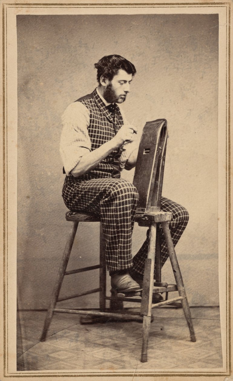 革職人の肖像,c.1864年（写真） 作： オスカー・C・バーンズ