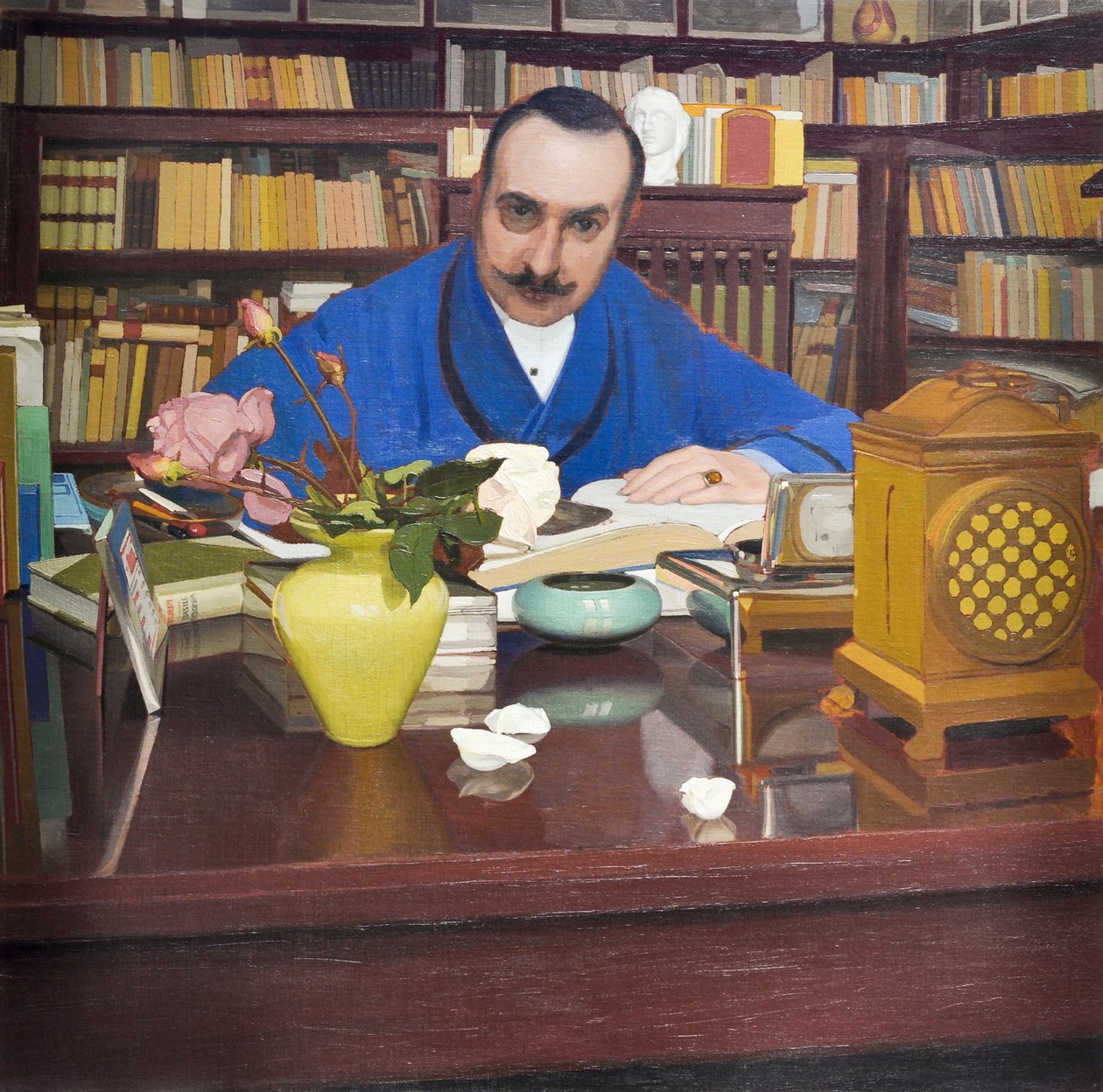 書斎のウーゴ・オジェッティ、1908-09年頃（キャンバスに油彩） 作： オスカー・ギリア