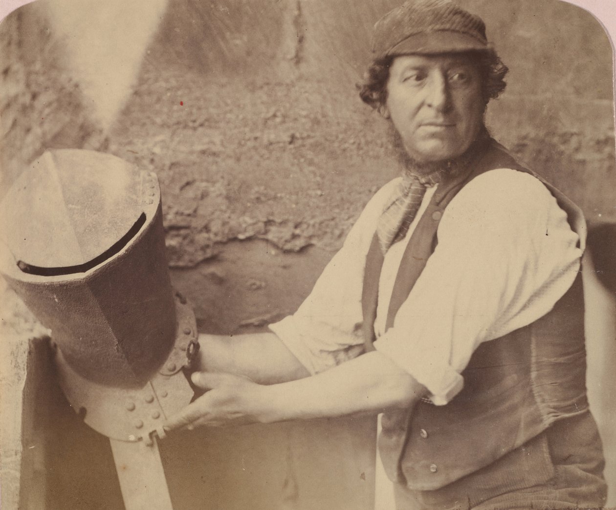 [ヘルメットをかぶった男]、1858年。 作： オスカー・グスタフ・レイランダー