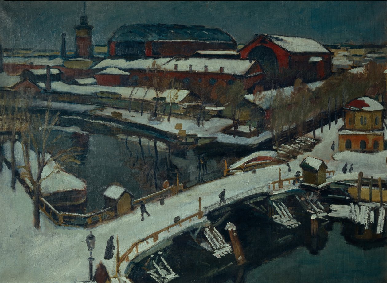 冬の風景です。ペトログラード、1920 作： Osip Emmanuilovich Braz