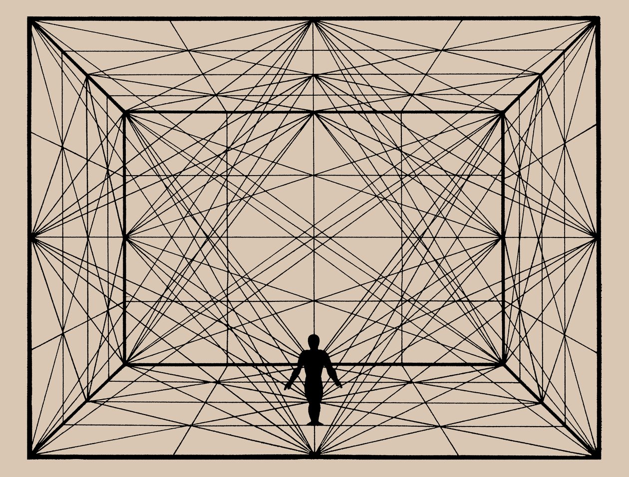1924年から1925年までの平面幾何学と空間描写による宇宙図。 作： オスカー・シュレンマー