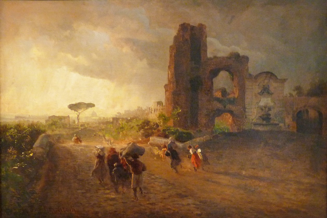 フランス語：Paysage romain ローマの風景 作： オズワルド・アッヘンバッハ