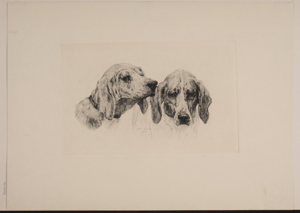 デンマーク語: 2匹の犬の頭 作： オットー・バッチェ
