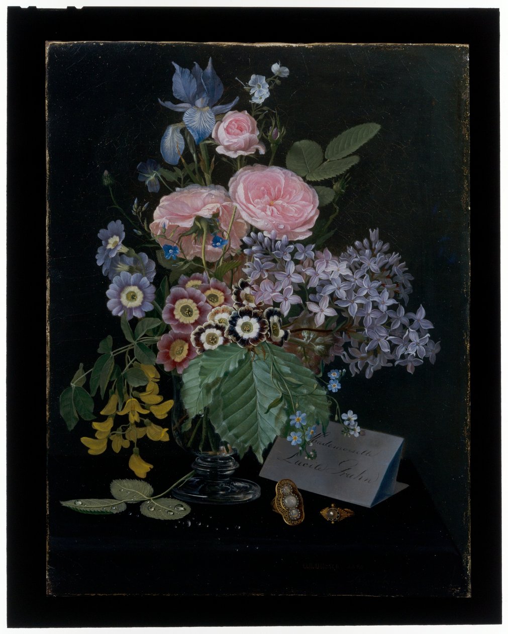 ガラスの花瓶の花の静物画 作： オットー・ディドリック・オッテセン