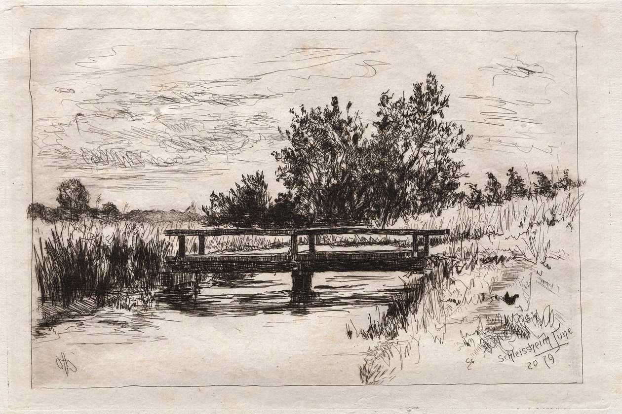 橋、シュライスハイム、1879年。 作： Otto H. Bacher