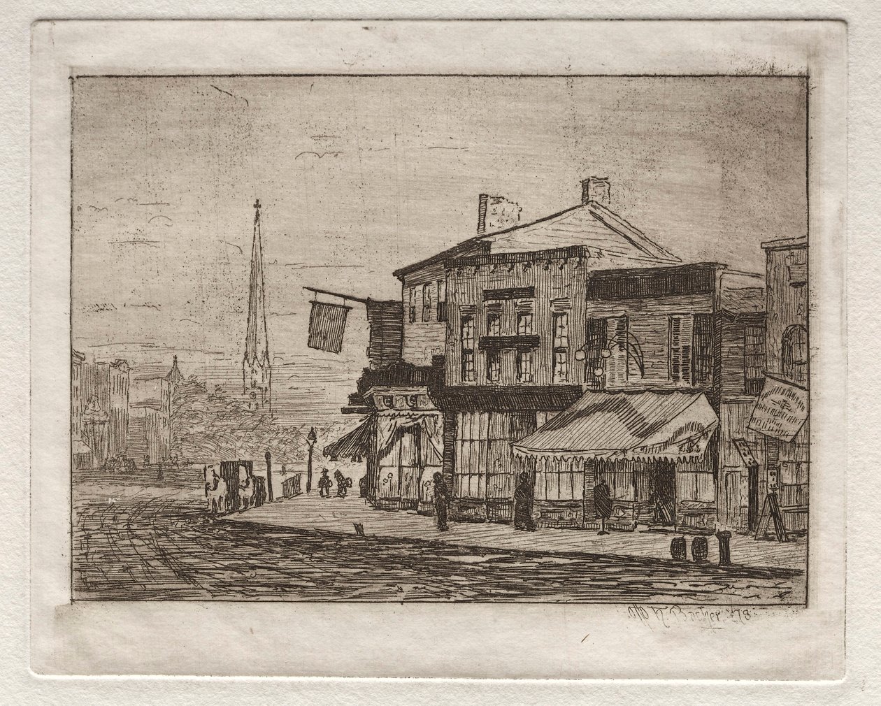 クリーブランド、ウッドランドアベニュー、イーグルストリート、1878年。 作： Otto H. Bacher