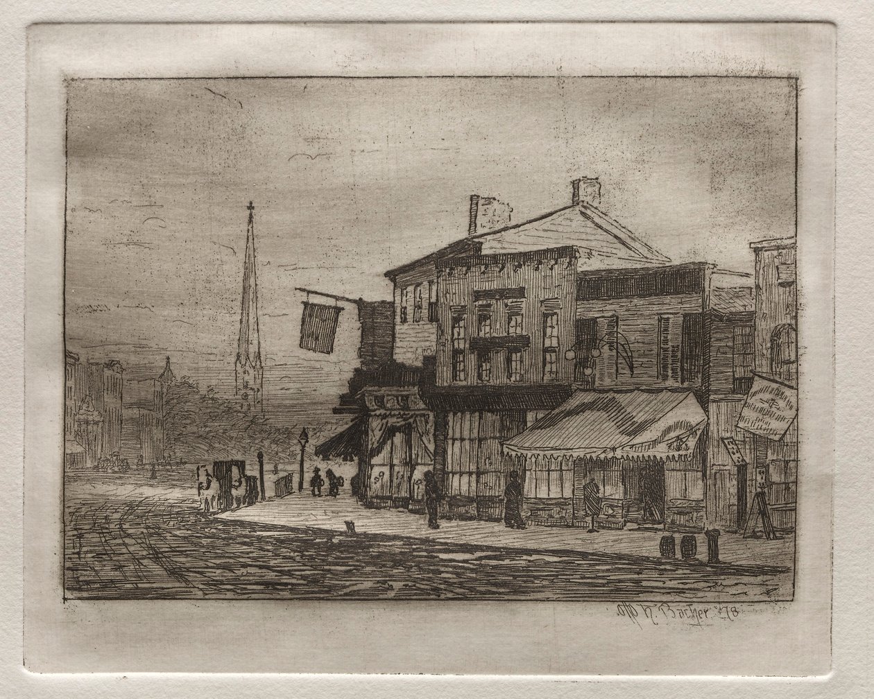 イーグルストリートとウッドランドアベニュー、1878年。 作： Otto H. Bacher