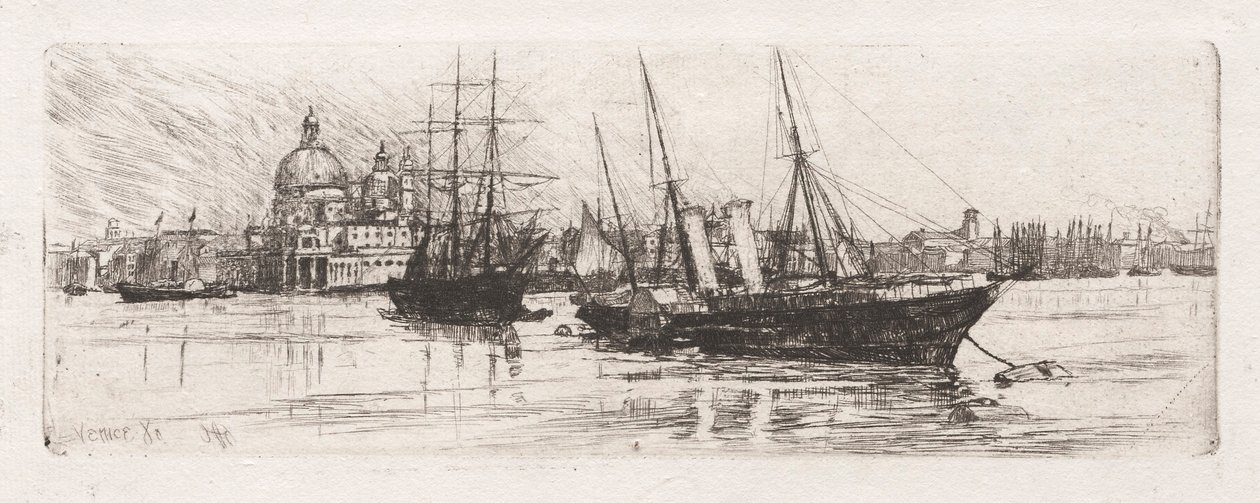2隻のボート、ヴェネツィア、1880年。 作： Otto H. Bacher