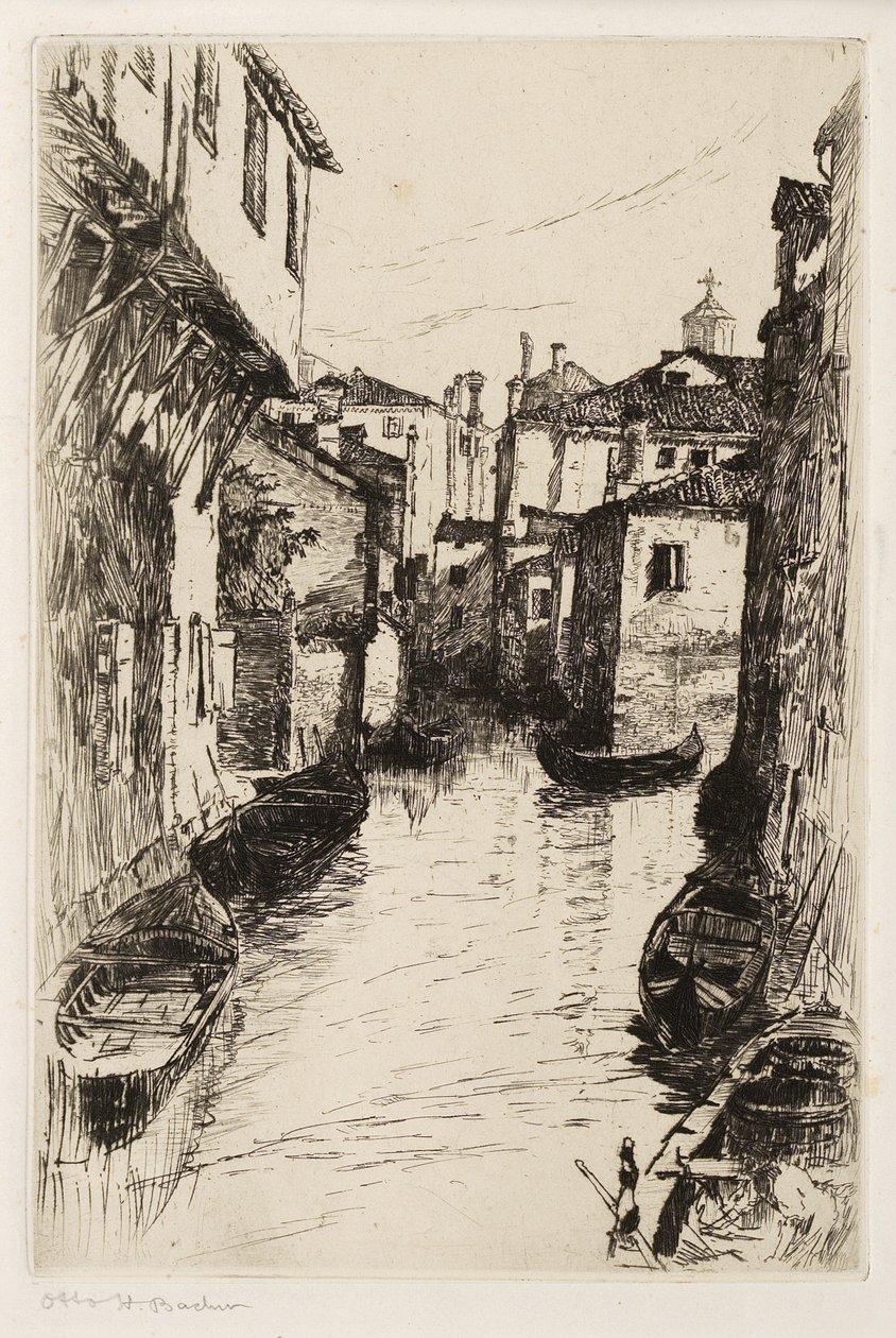 ヴェネツィアの運河 1880年～82年頃 （銅版画 作： オットー・ヘンリー・バッハー