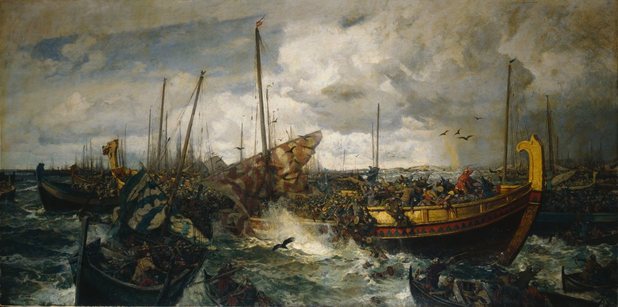 スヴォルダーの戦い、1883～4年頃（キャンバスに油彩） 作： オットールートヴィヒシンディング