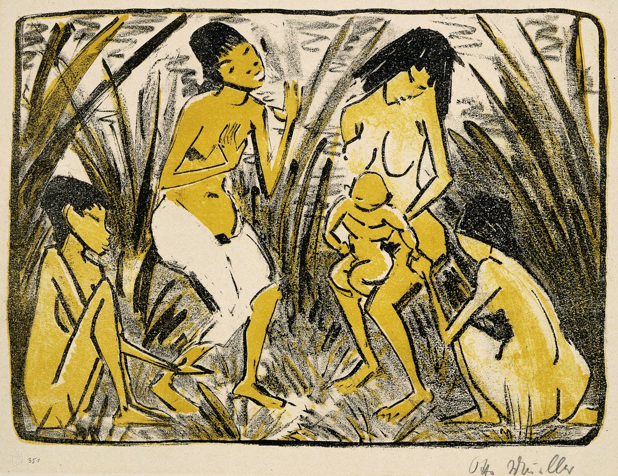 モーセの発見、1920 作： オットー・ミュラー