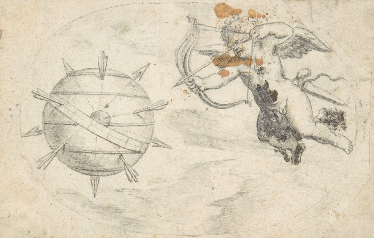 世界の地球儀に矢を放つキューピッド 1608年かその少し前。 作： オットーファンヴィーン。