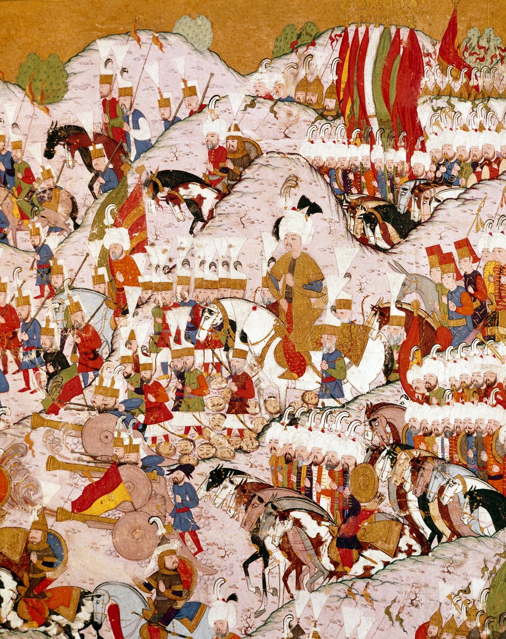 1526年8月29日のモハックスの戦いを表現したもの、詳細（ミニチュア 作： オスマン学校