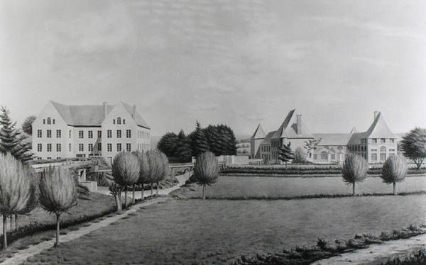 1812年にバロンヌイフリーズによって設立されたアンジュコートの2つのミルのビュー（WC紙） 作： P.デュジャルダン