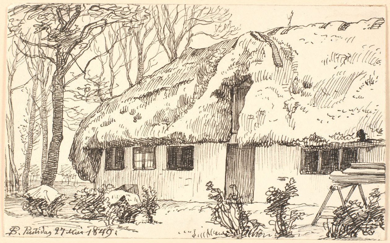 Læsøの屋根付き農家 作： PC Skovgaard