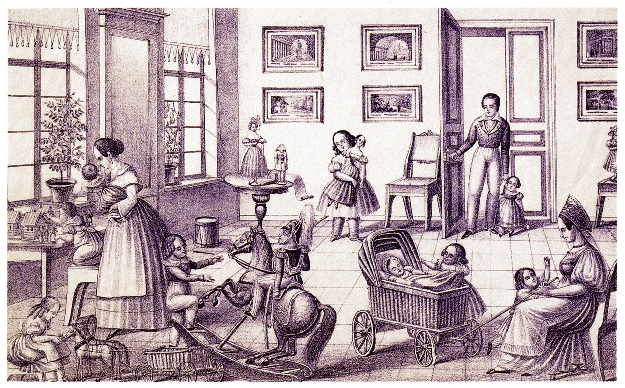 MASTER DRAWINGS 19世紀・20世紀初頭の素描 子供部屋、19世紀初頭。 | P. Vdovichev