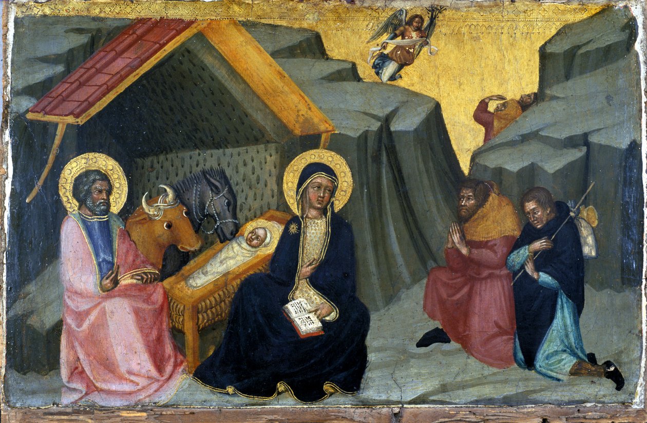 羊飼いの礼拝、c.1400（木のテンペラ） 作： パオロ・ディ・ジョヴァンニ・フェイ