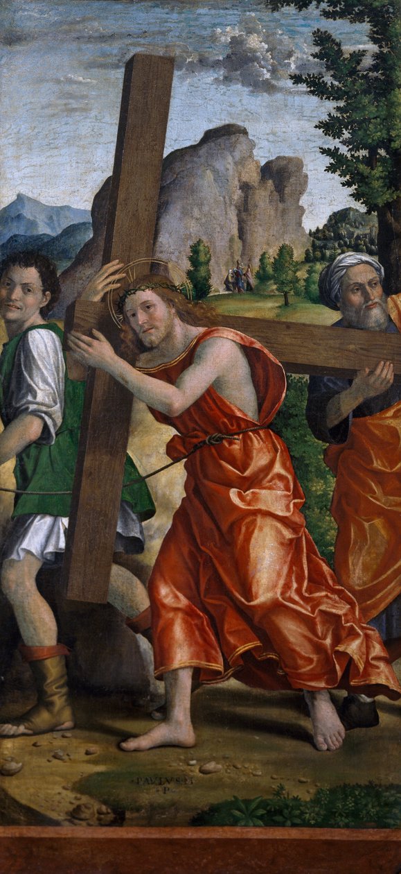 パオロ・カヴァッツォーラ（1486-1522）の「受難のポリプティク」から「カルヴァリーへの道」の部分 作： パオロ・モランド・カヴァッツォーラ