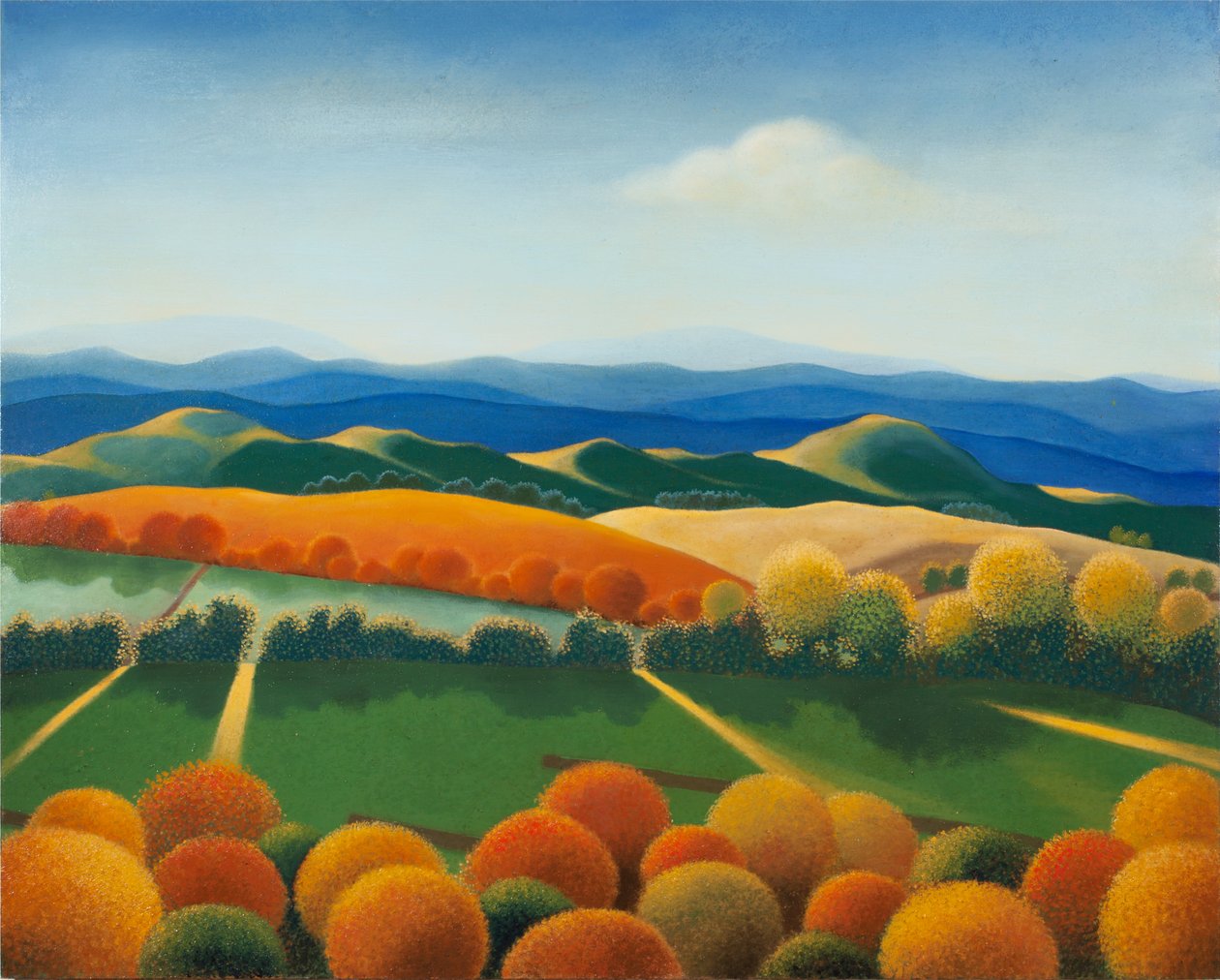Paysage n°1, 2015（木パネルに油彩） 作： 