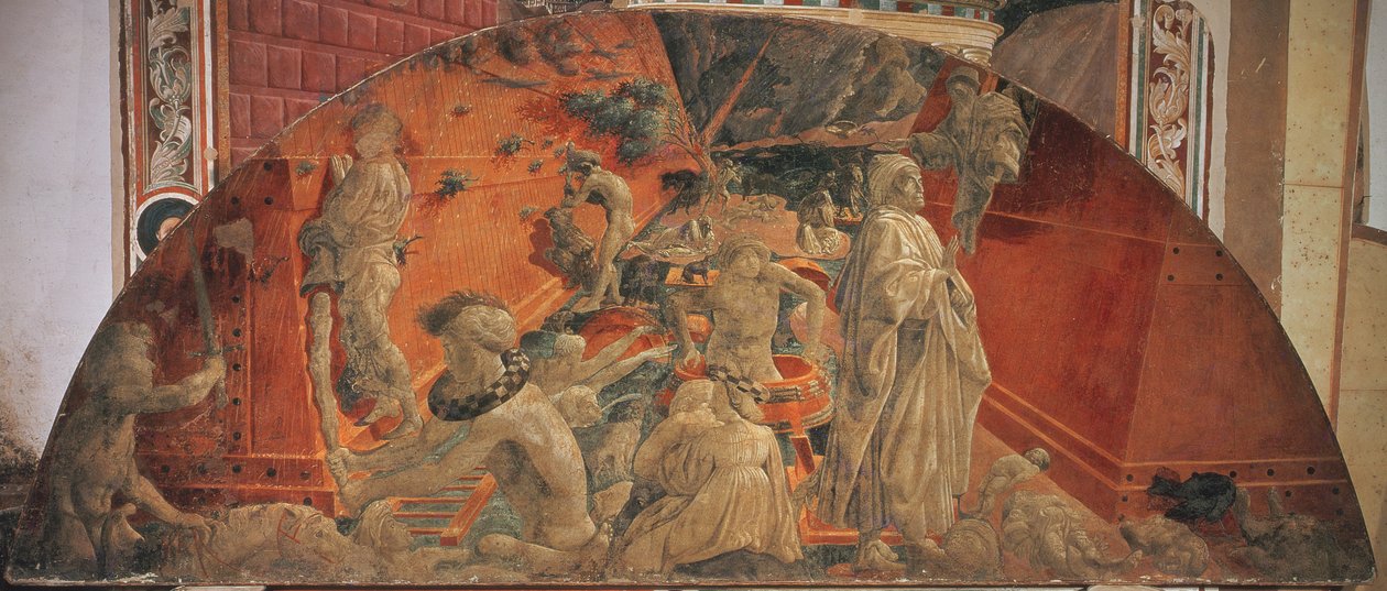 洪水と水の沈下、1447-48（フレスコ画がキャンバスに転送）（123194と123195も参照） 作： パオロ・ウチェッロ