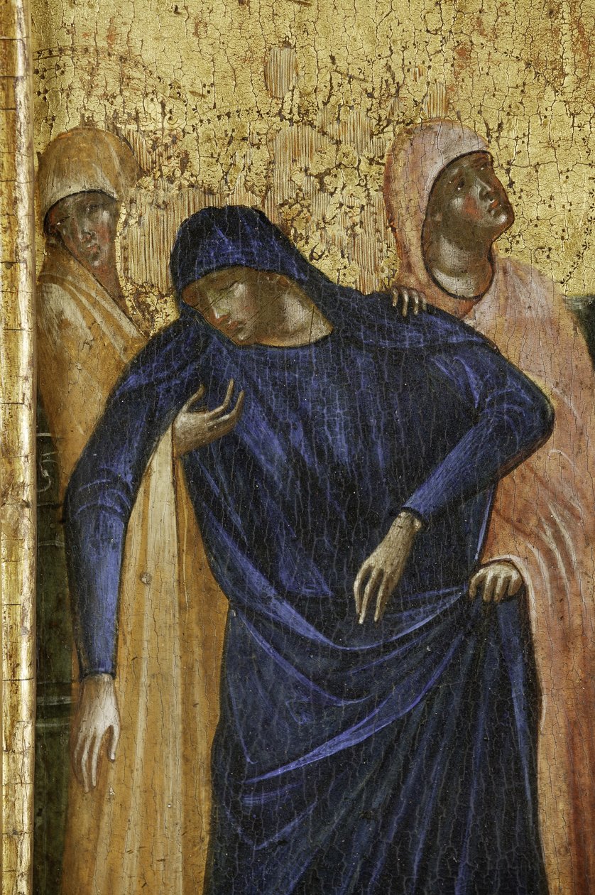 聖母マリア、1630100 からの詳細、聖人と磔刑の多翼祭壇画 作： パオロ・ヴェネツィアーノ
