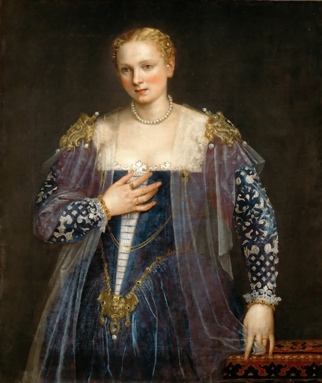 ヴェネツィアの女性ラ ベラ ナニの肖像画、c. 1560年。 作： パオロベロネーゼ
