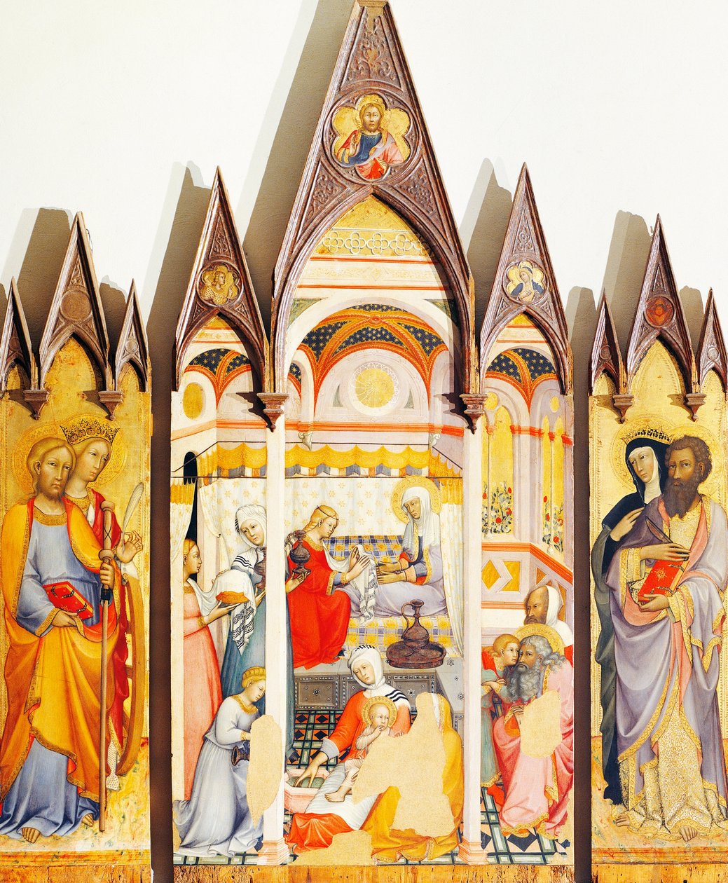 パオロ・ディ・ジョヴァンニ・フェイ作 聖母降誕の祭壇画（1345年頃-1411年頃）テンペラ、木地 作： パオロ・ディ・ジョヴァンニ・フェイ