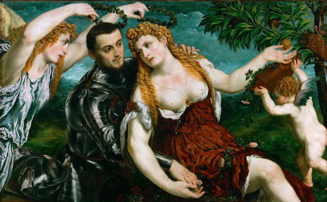 ドイツ語：アレゴリー（火星、ヴィーナス、ヴィクトリアとキュピドー） Allegorie (Mars, Venus, Victoria und Cupido) アレゴリー（火星、ヴィーナス、ヴィクトリアとキュピドー 作： パリ・ボルドーネ