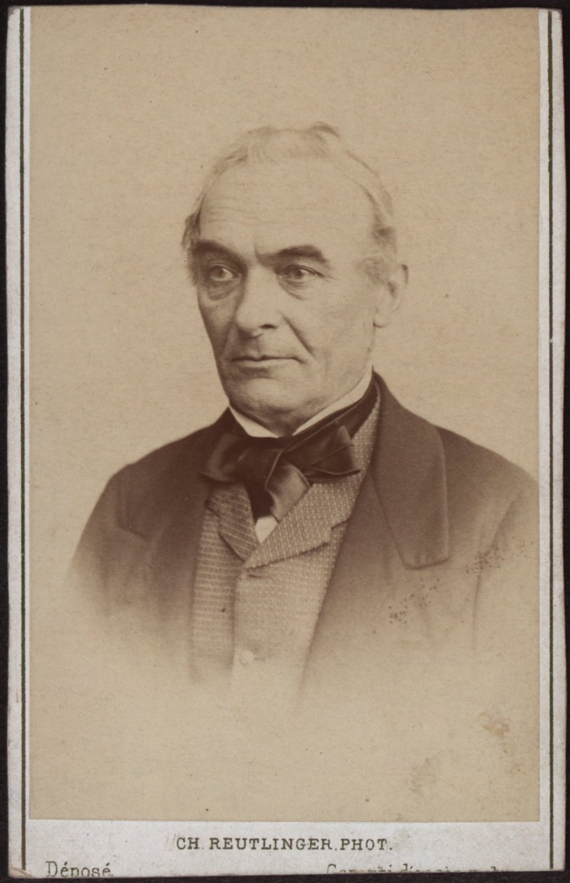 作家プロスペル・メリメの肖像画（1803～1870年）。 作： パリ。写真スタジオロイトリンガー