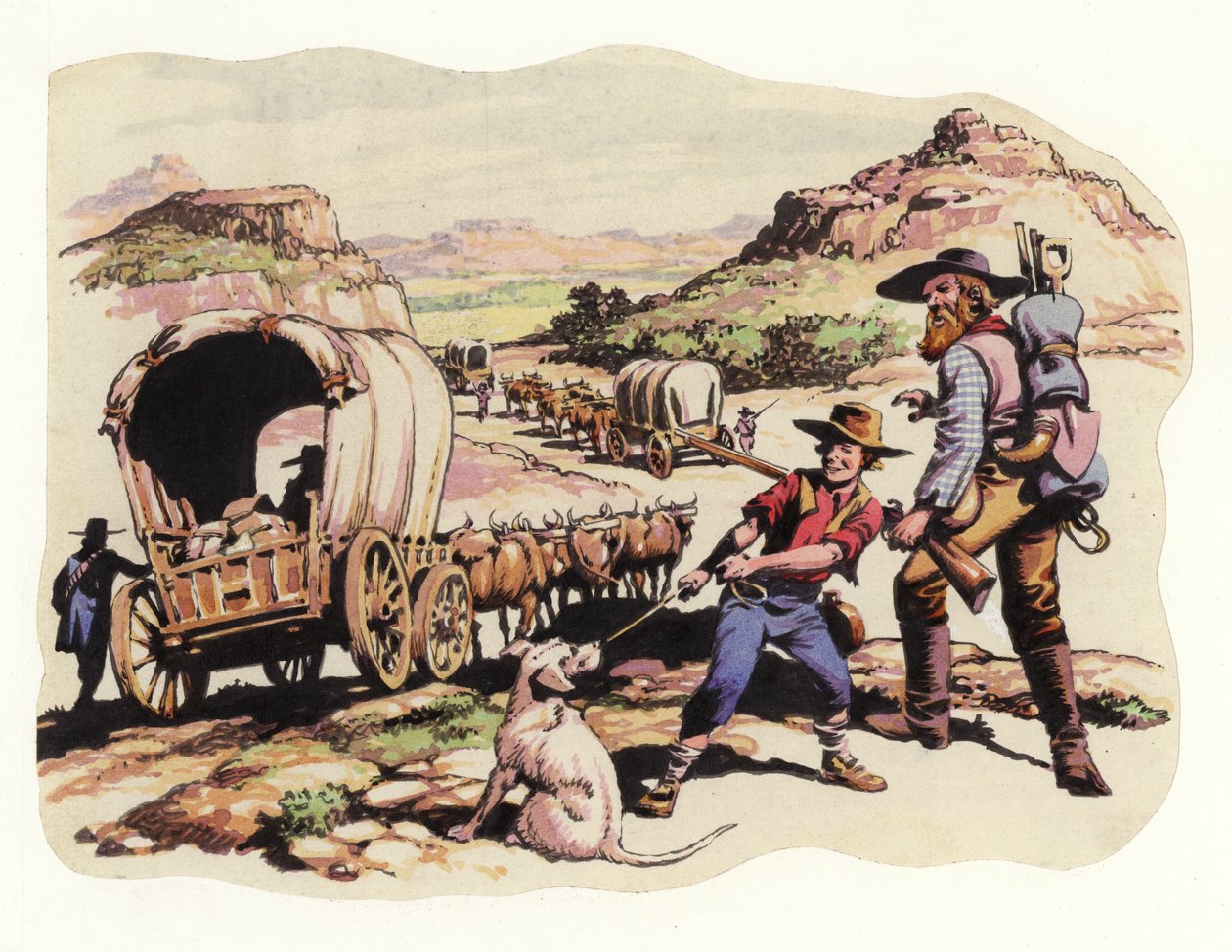 1835-1837年の大旅行（紙にグワッシュ） 作： パット（1907-95）ニコル
