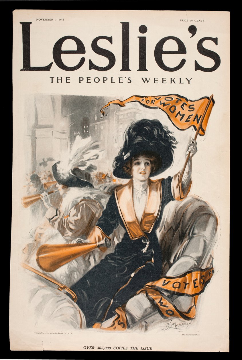レズリーザピープルズウィークリーの表紙、1912年11月7日、女性投票 作： パトリック・J・モナハン