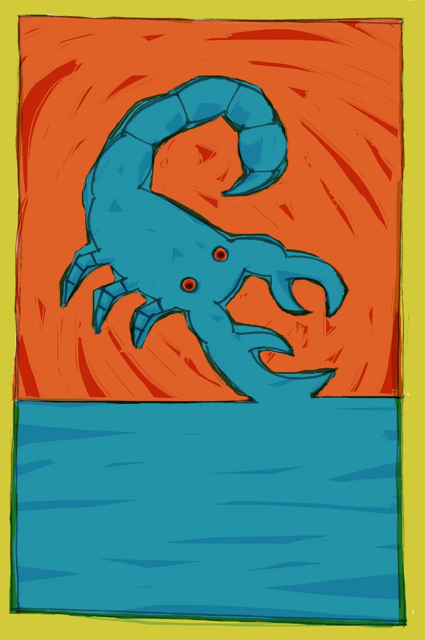 Zoodiaco 2, scorpion, 2005 (Collage Acrylic ) 作： パトリツィア ラ ポルタ