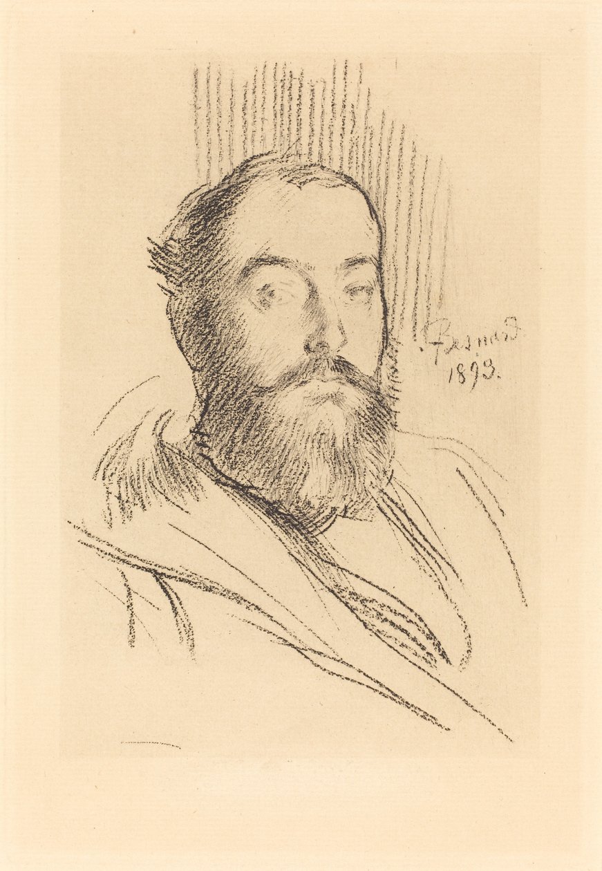 自画像、1893年（クリームの敷設紙に黒のコロタイプ） 作： ポール・アルバート・ベスナード