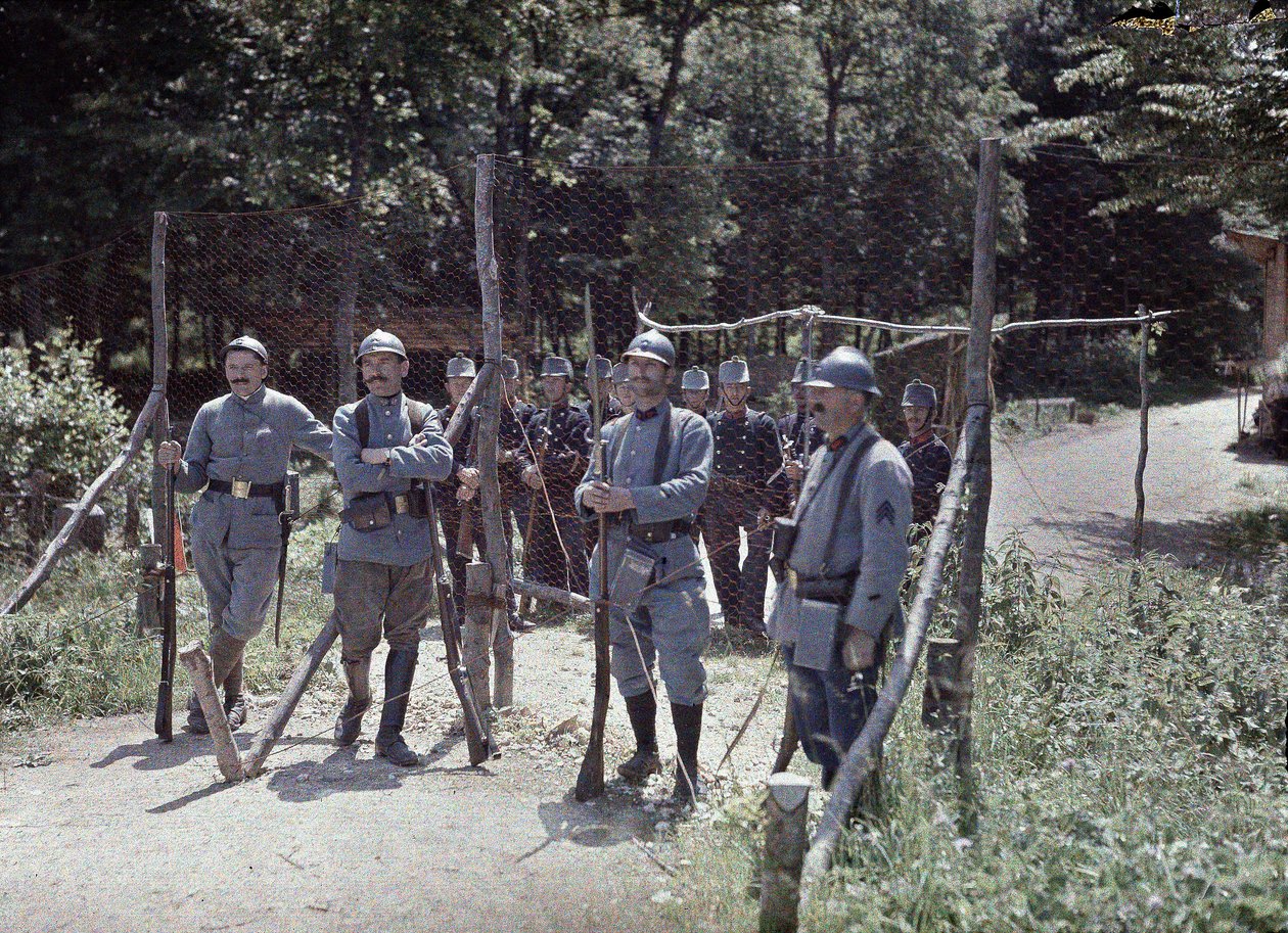 1917年6月19日、フランスのアルザスにあるオーラン県県の自治体におけるスイスとフランスの国境（オートクローム） 作： ポール・カステルナウ