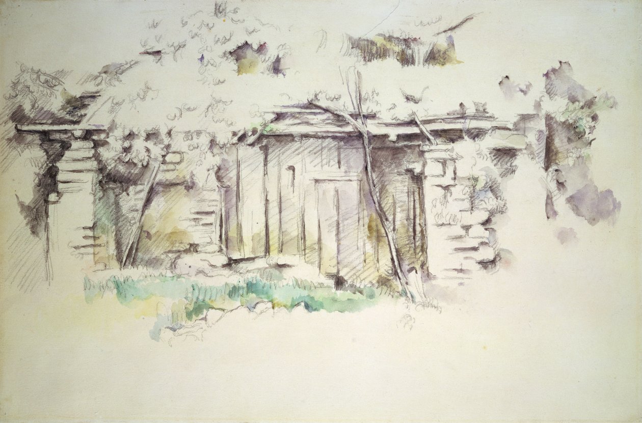 小屋、1880年頃（鉛筆とトイレ） 作： ポール・セザンヌ