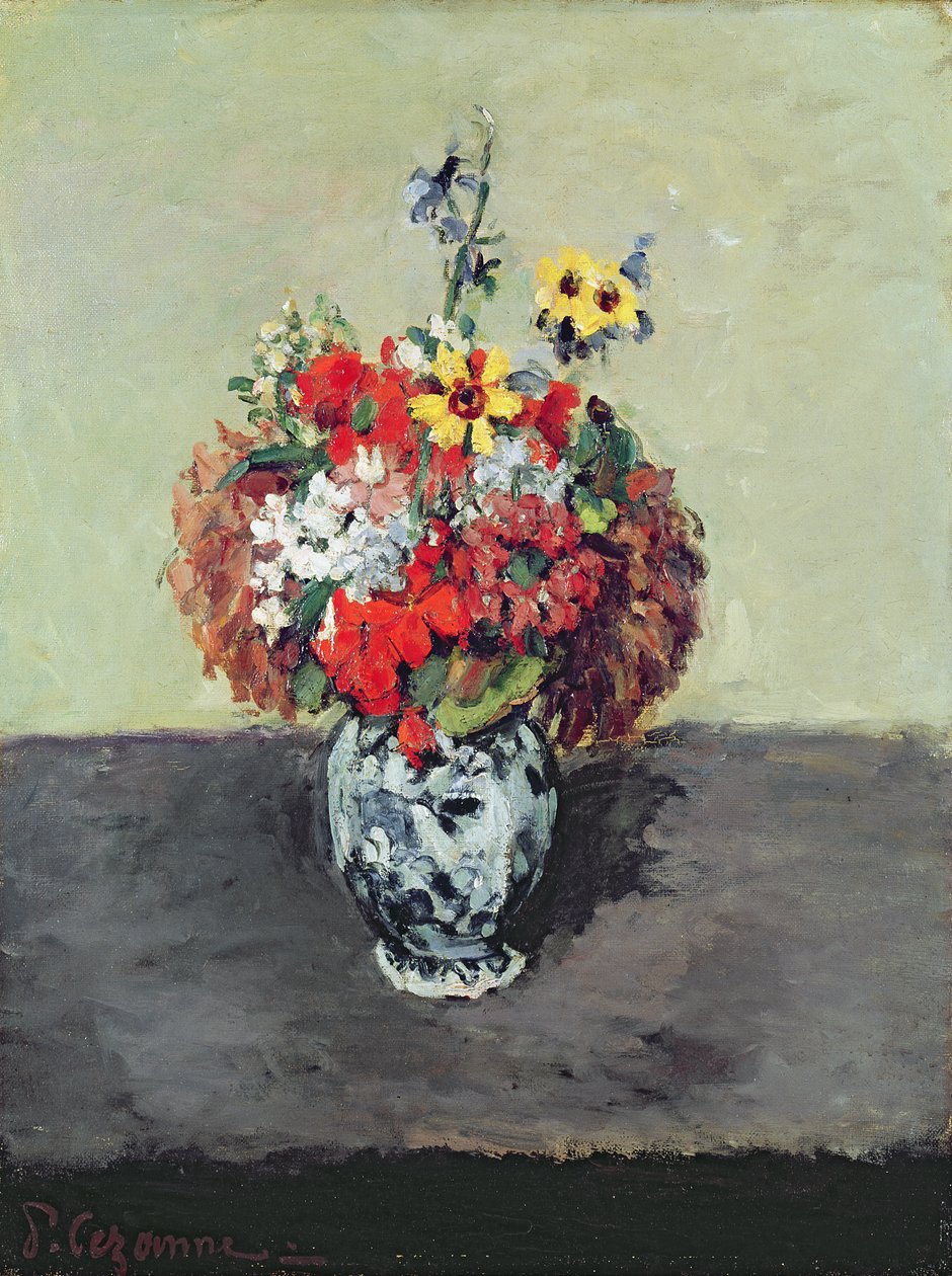 デルフトの花瓶の花、1873-75年頃 作： ポール・セザンヌ