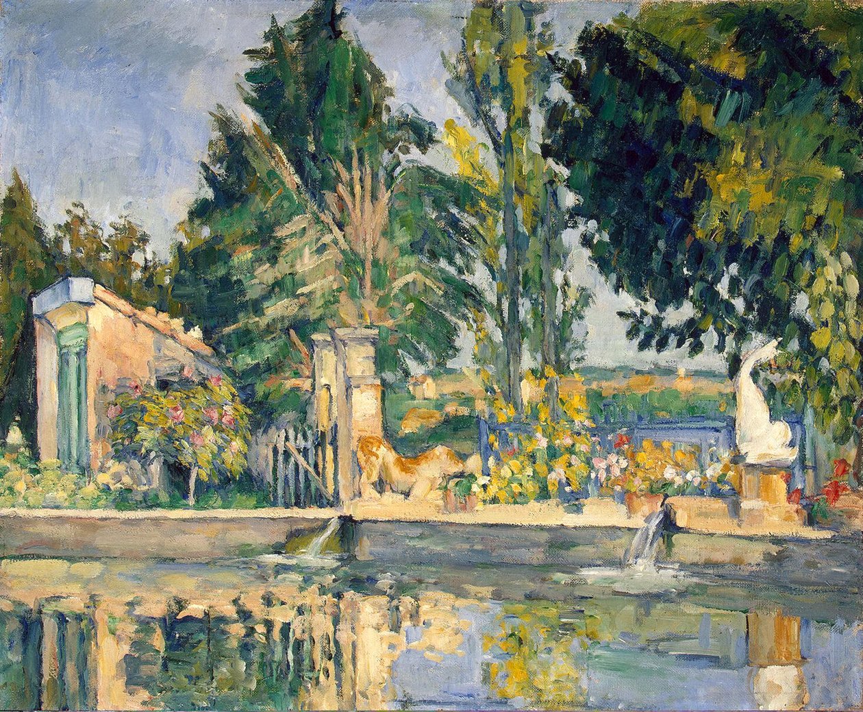 Jas de Bouffan、プール、c.1876 作： ポール・セザンヌ