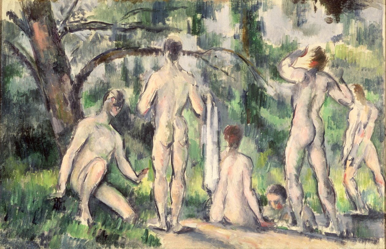 入浴者の研究、1895-98年頃 作： ポール・セザンヌ