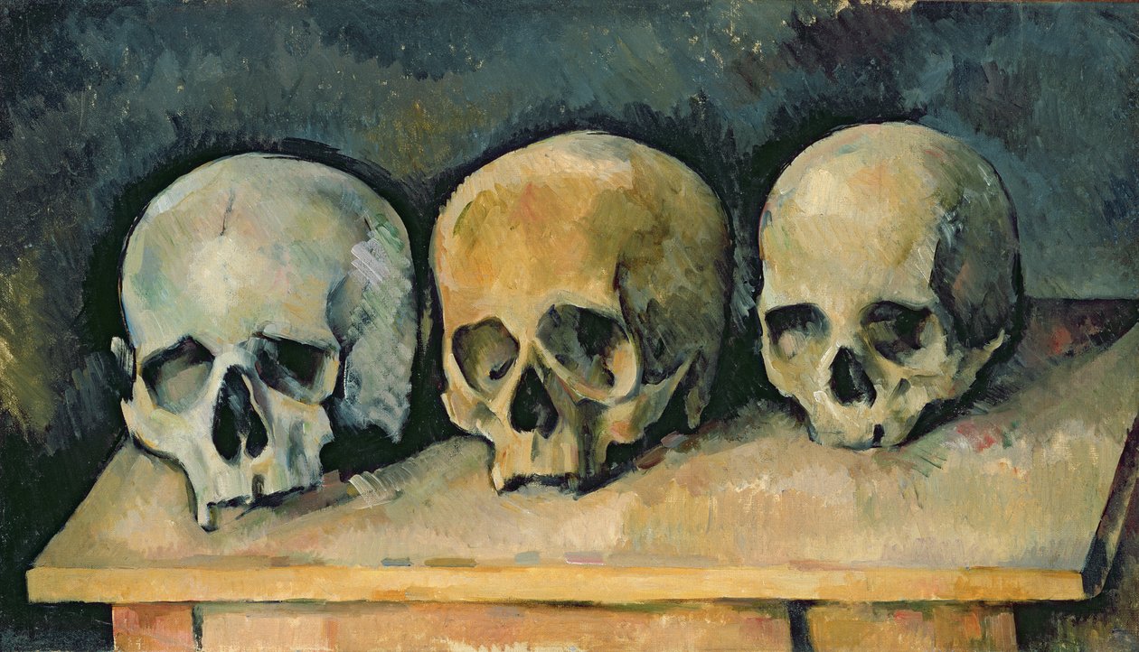 3つの頭蓋骨、1900年頃 作： ポール・セザンヌ
