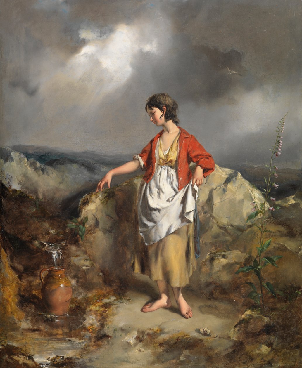 投手を持つ少女、1840年代半ば 作： ポール・ファルコナー・プール