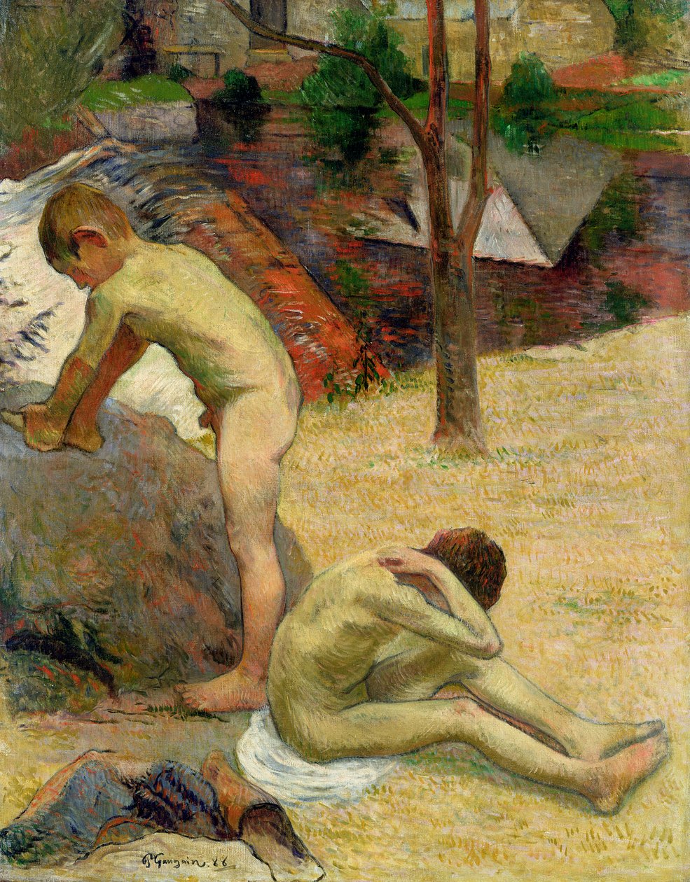 Breton Boys Bathing、1888（244974も参照） 作： ポール・ゴーギャン