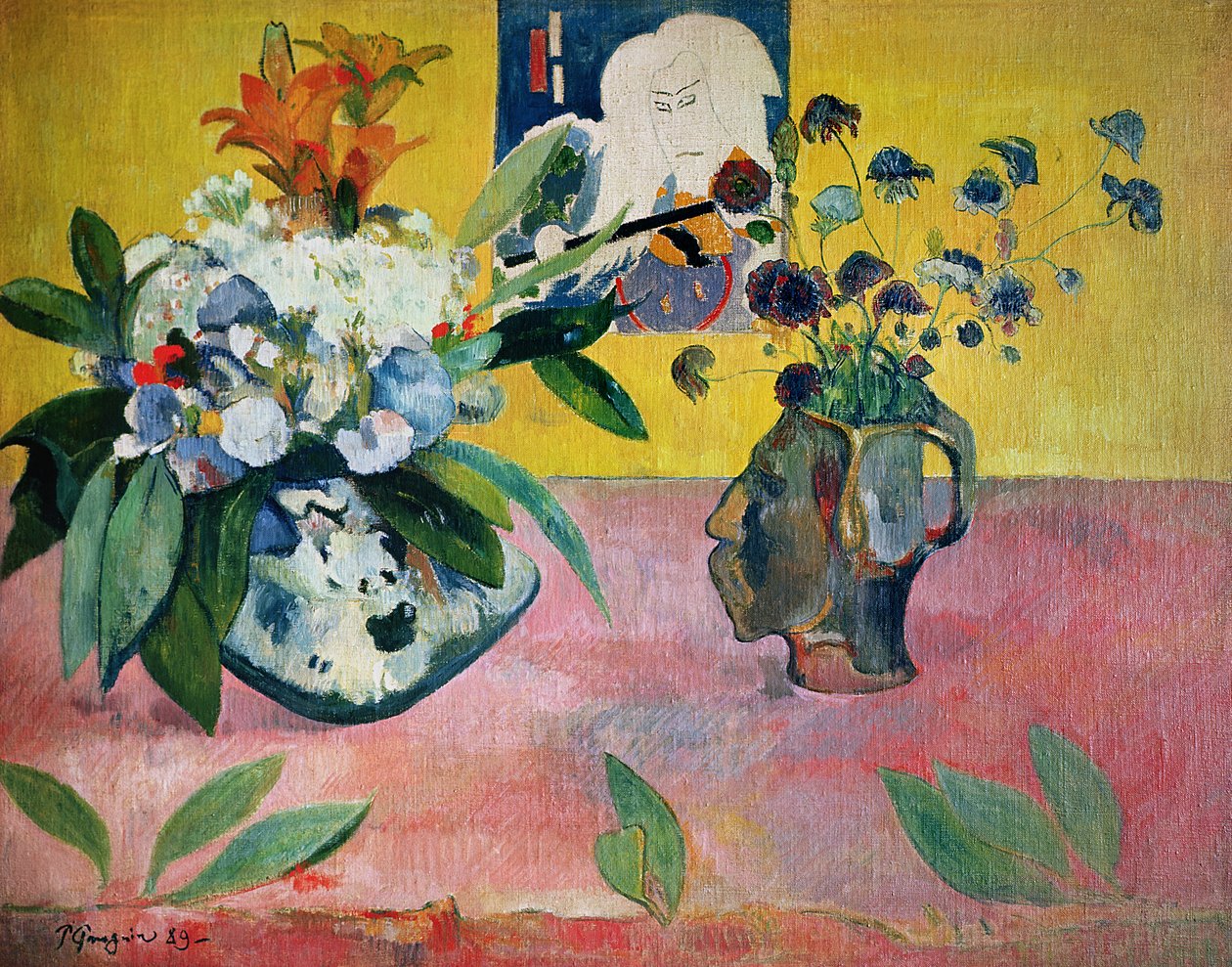 花と和柄、1889 作： ポール・ゴーギャン