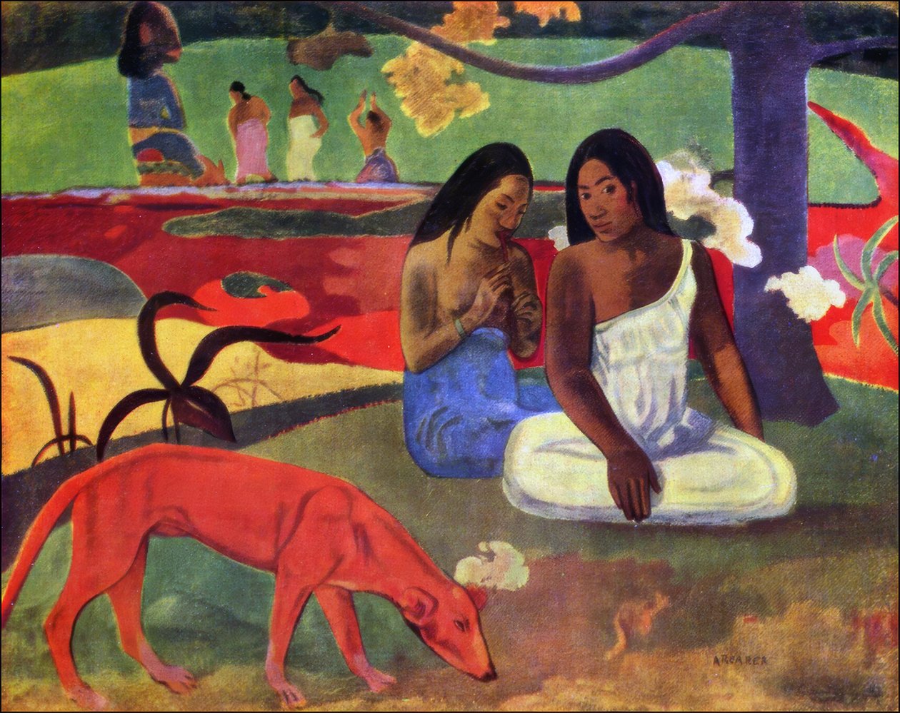 タヒチ：Arearea or Joyousness、Paul Gauguin（1892） 作： ポール・ゴーギャン