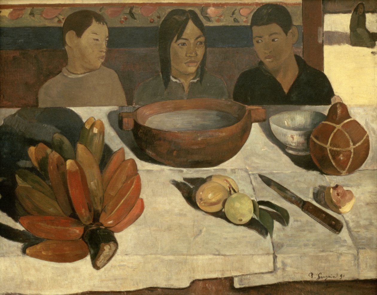 食事（バナナ）、1891 作： ポール・ゴーギャン