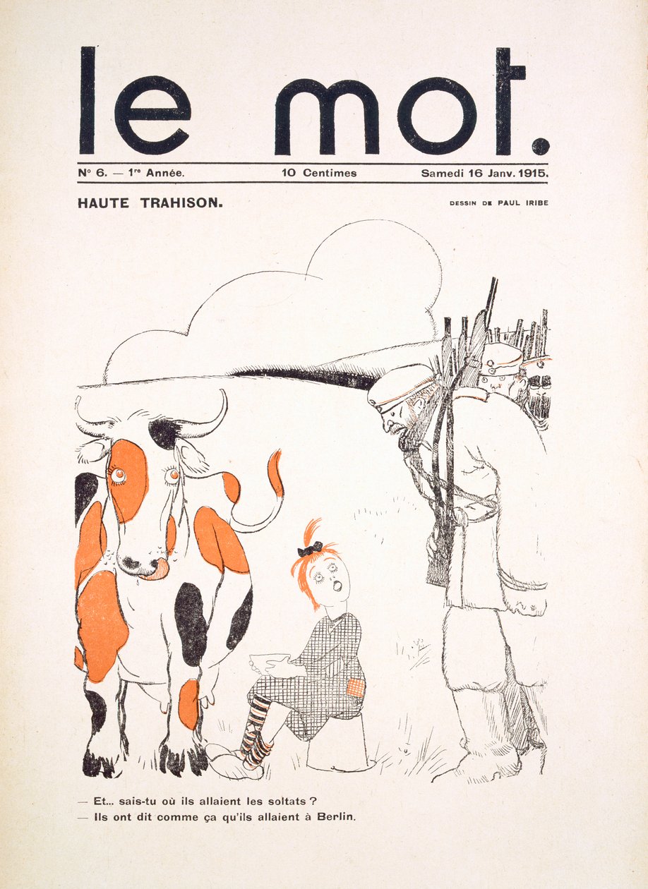 「ル・モット」の表紙、1915年1月 作： ポール・イリベ